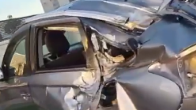 הרכב שנפגע בבאר שבע